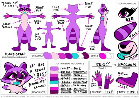 fursona sheet|fursona ref sheet free.